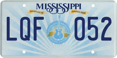 MS license plate LQF052