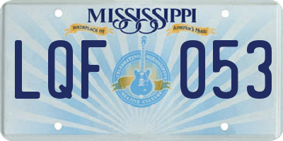 MS license plate LQF053