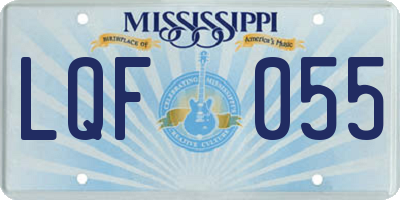 MS license plate LQF055