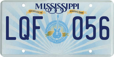 MS license plate LQF056