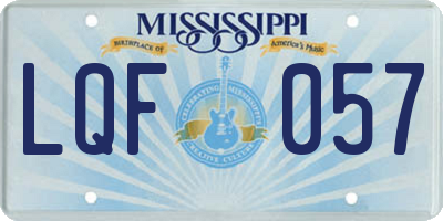 MS license plate LQF057