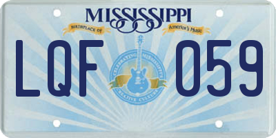 MS license plate LQF059