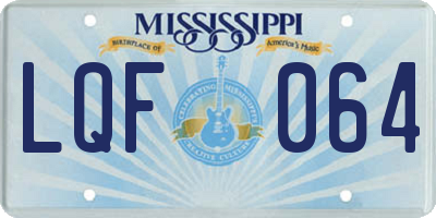 MS license plate LQF064