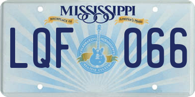 MS license plate LQF066