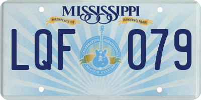 MS license plate LQF079