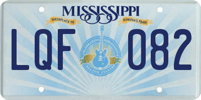 MS license plate LQF082