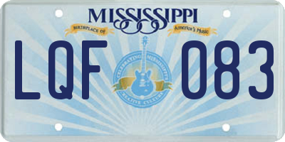 MS license plate LQF083