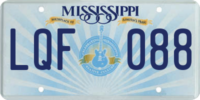 MS license plate LQF088
