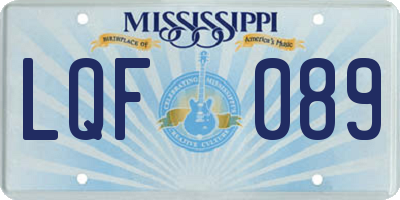 MS license plate LQF089