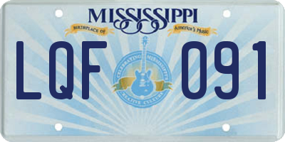 MS license plate LQF091