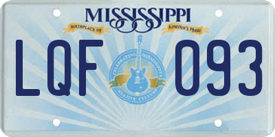 MS license plate LQF093