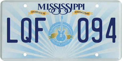 MS license plate LQF094