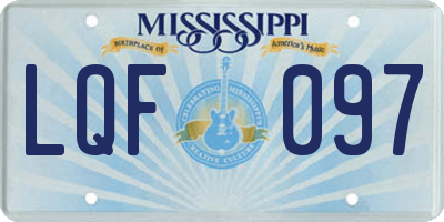 MS license plate LQF097
