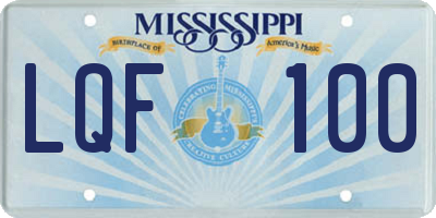 MS license plate LQF100