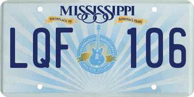 MS license plate LQF106