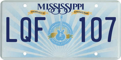 MS license plate LQF107