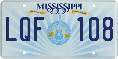 MS license plate LQF108