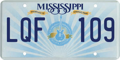 MS license plate LQF109