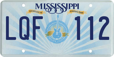 MS license plate LQF112