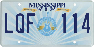 MS license plate LQF114