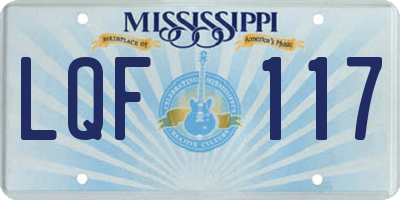 MS license plate LQF117