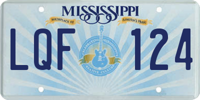 MS license plate LQF124