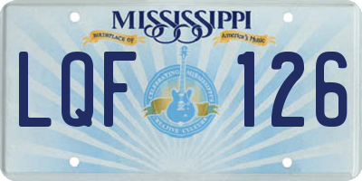 MS license plate LQF126