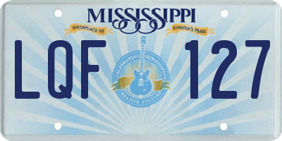 MS license plate LQF127