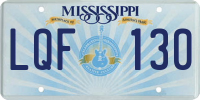 MS license plate LQF130