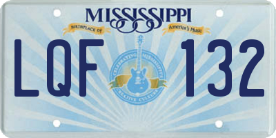 MS license plate LQF132