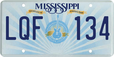 MS license plate LQF134
