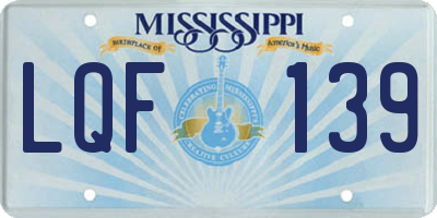 MS license plate LQF139