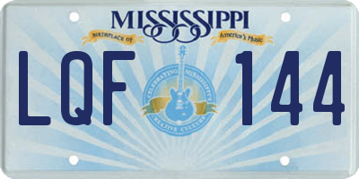 MS license plate LQF144