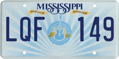 MS license plate LQF149
