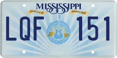 MS license plate LQF151