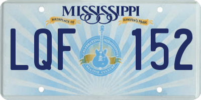 MS license plate LQF152