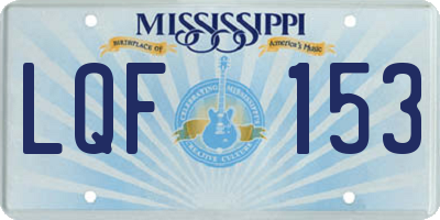 MS license plate LQF153