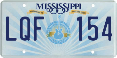 MS license plate LQF154