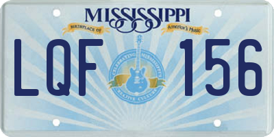 MS license plate LQF156