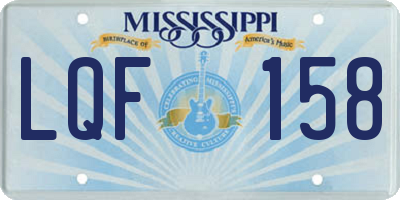 MS license plate LQF158