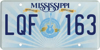 MS license plate LQF163