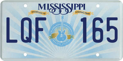 MS license plate LQF165