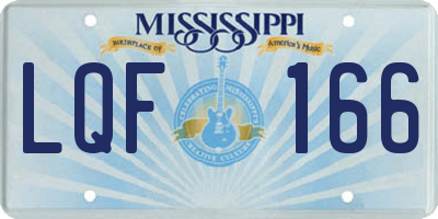 MS license plate LQF166