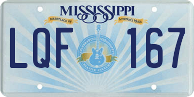 MS license plate LQF167