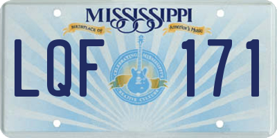 MS license plate LQF171