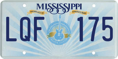 MS license plate LQF175