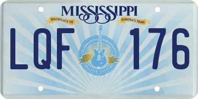 MS license plate LQF176