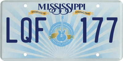 MS license plate LQF177