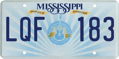 MS license plate LQF183