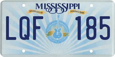 MS license plate LQF185